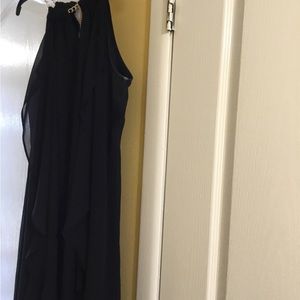 Black ruffled front, high/low dress